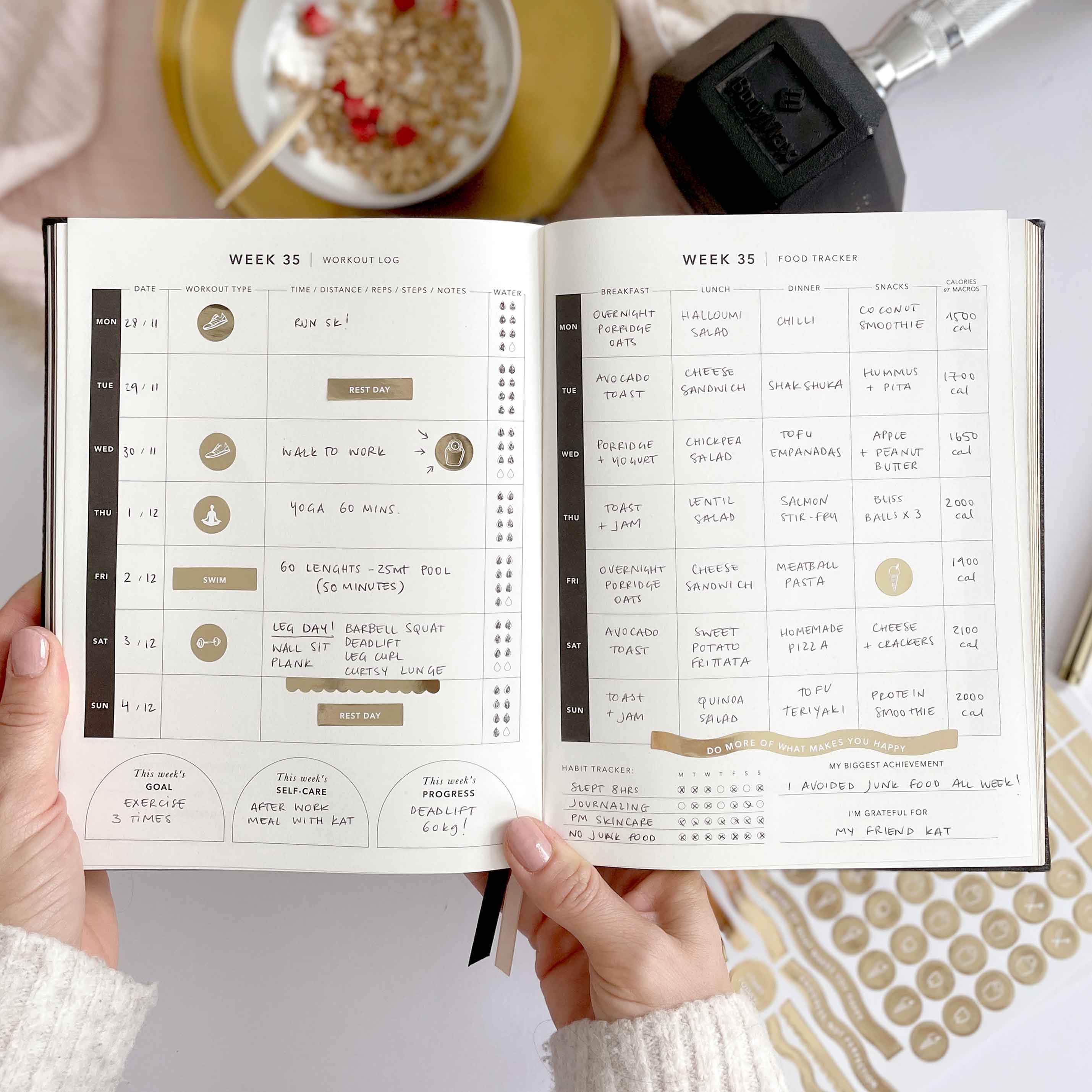 My Daily Fitness Planner — Workout & Meal Planning | Black