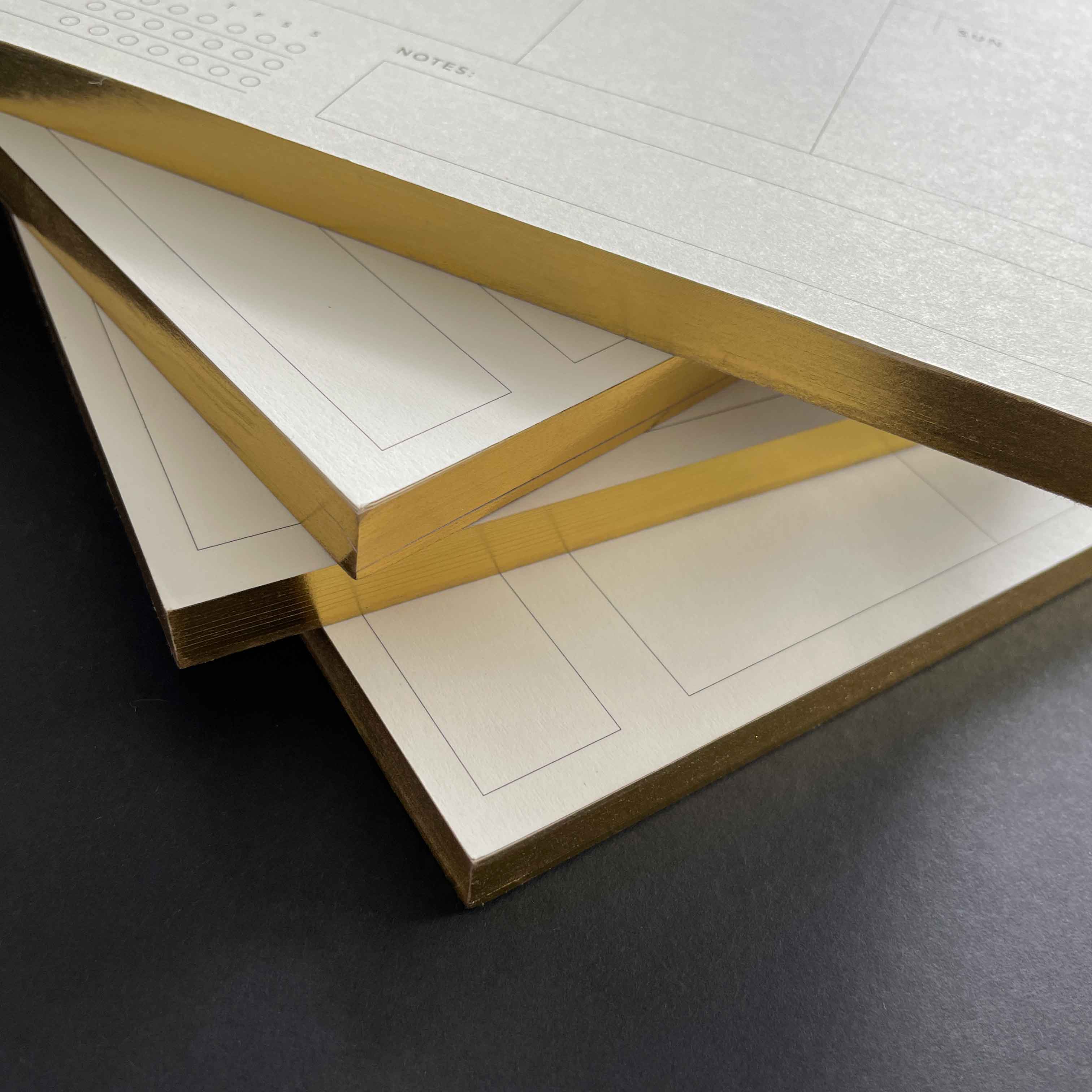 Weekly Desk Planner — Vegan Leather & Gold Details