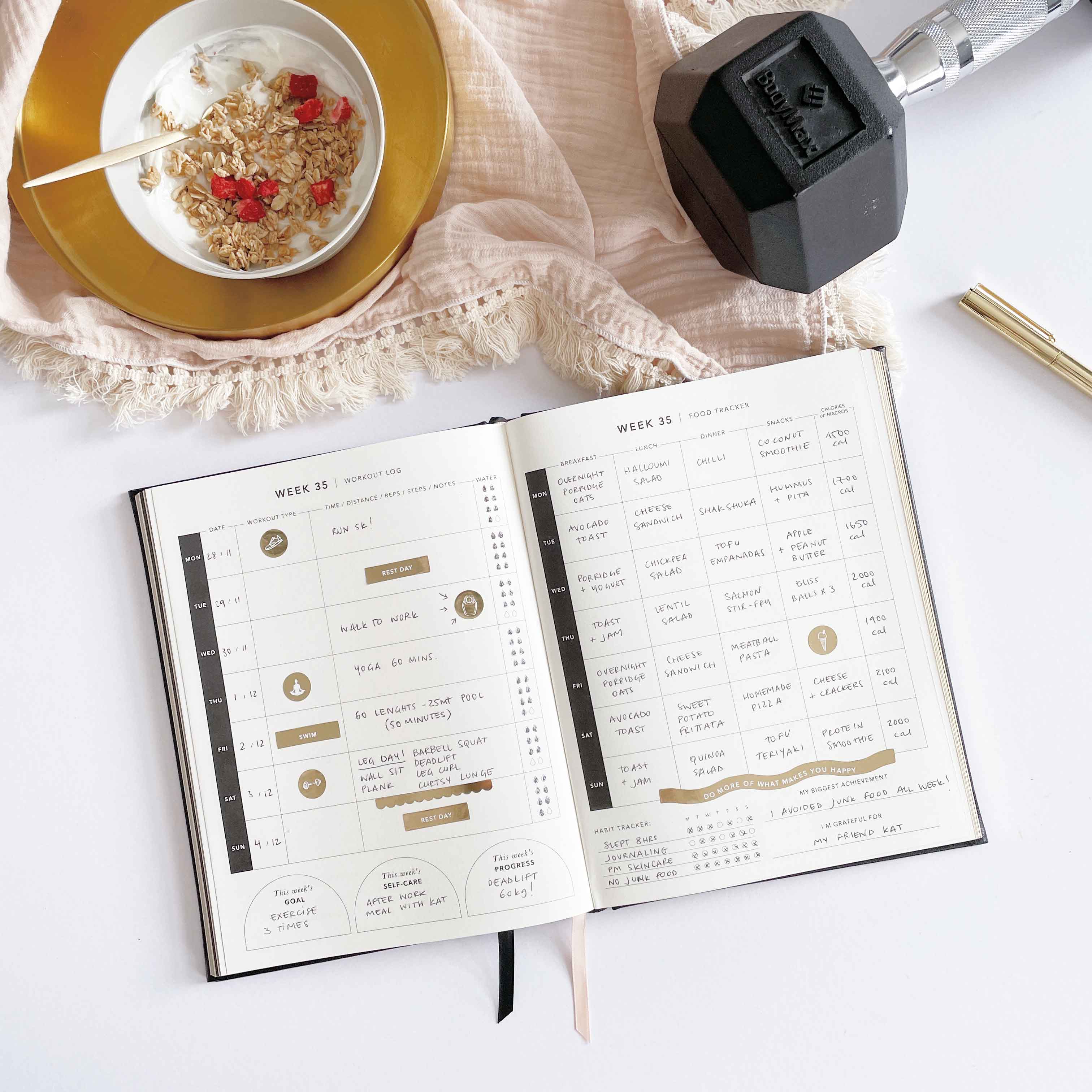 My Daily Fitness Planner — Workout & Meal Planning | Black