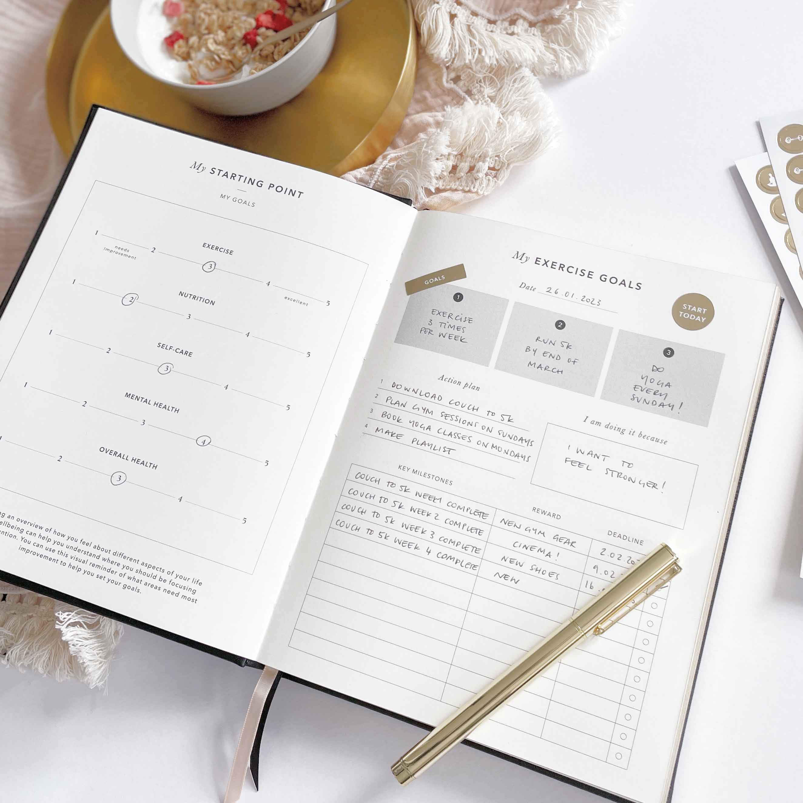 My Daily Fitness Planner — Workout & Meal Planning | Black