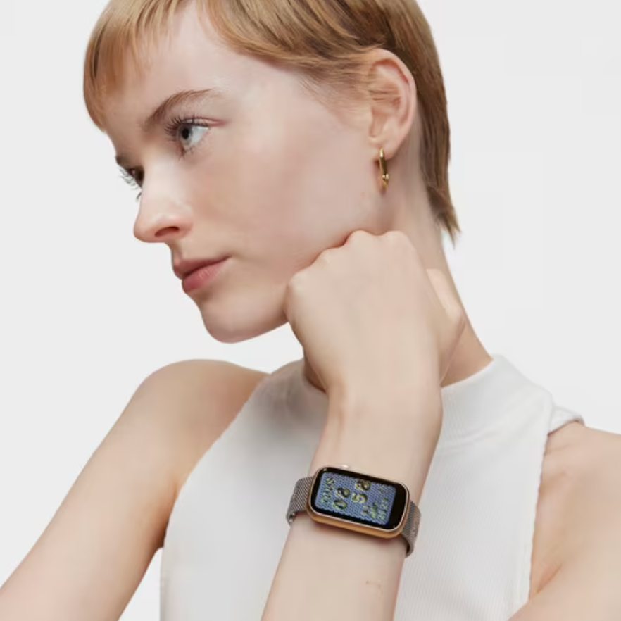 Reloj TOUS smartwatch T-Band Mesh acero y dorado