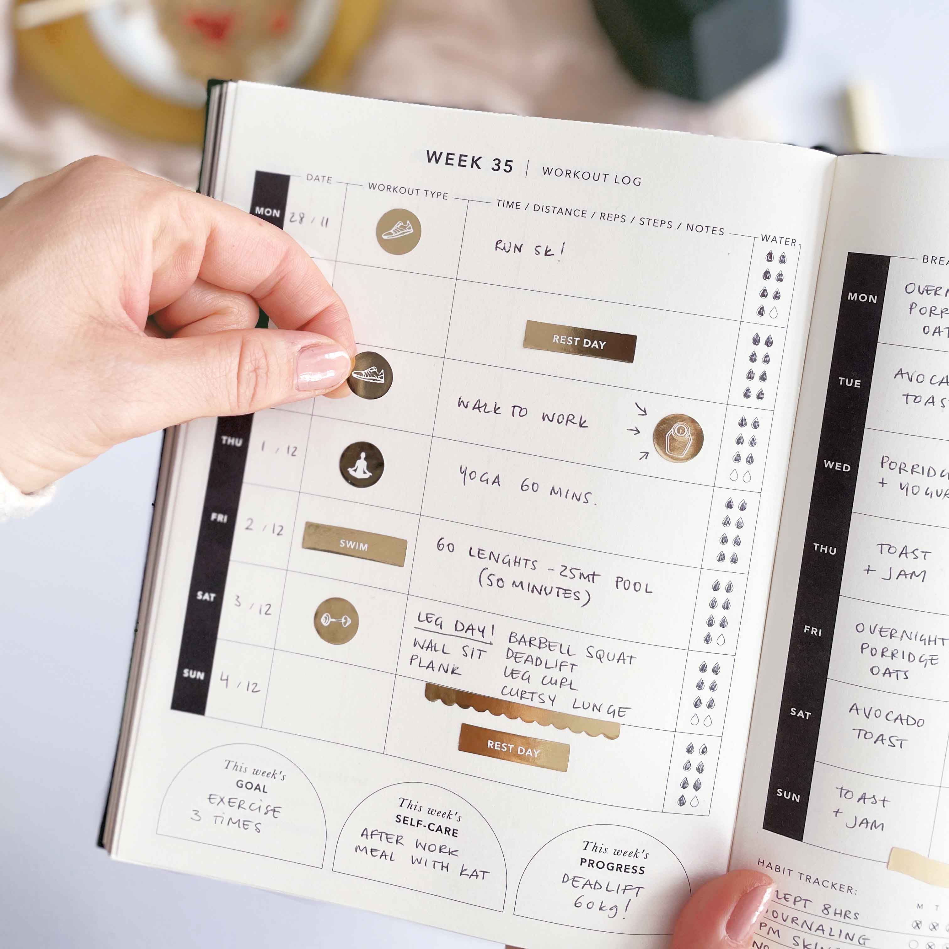 My Daily Fitness Planner — Workout & Meal Planning | Black