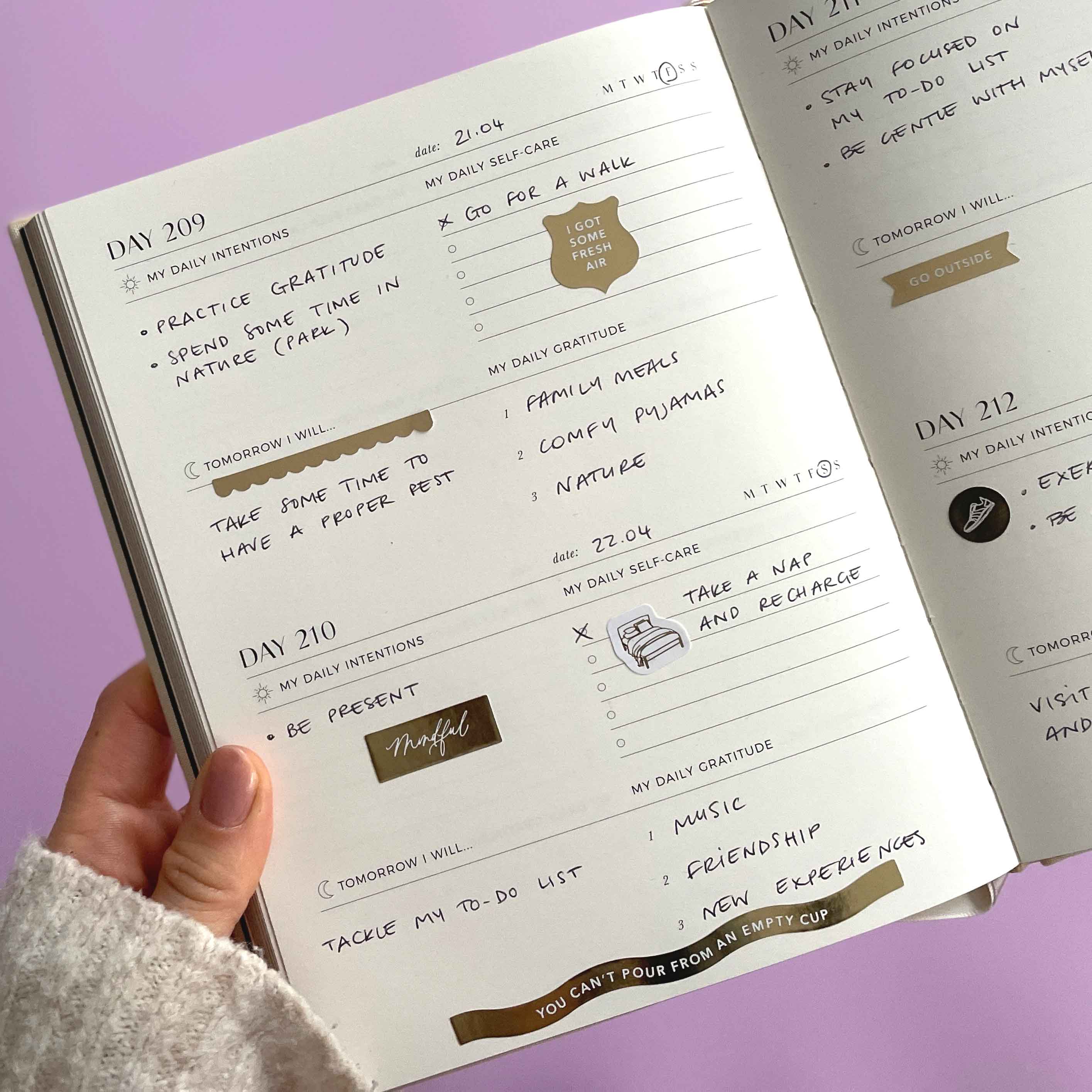 Self-Care Planner Stickers — Gold Foil | 3 Sheets