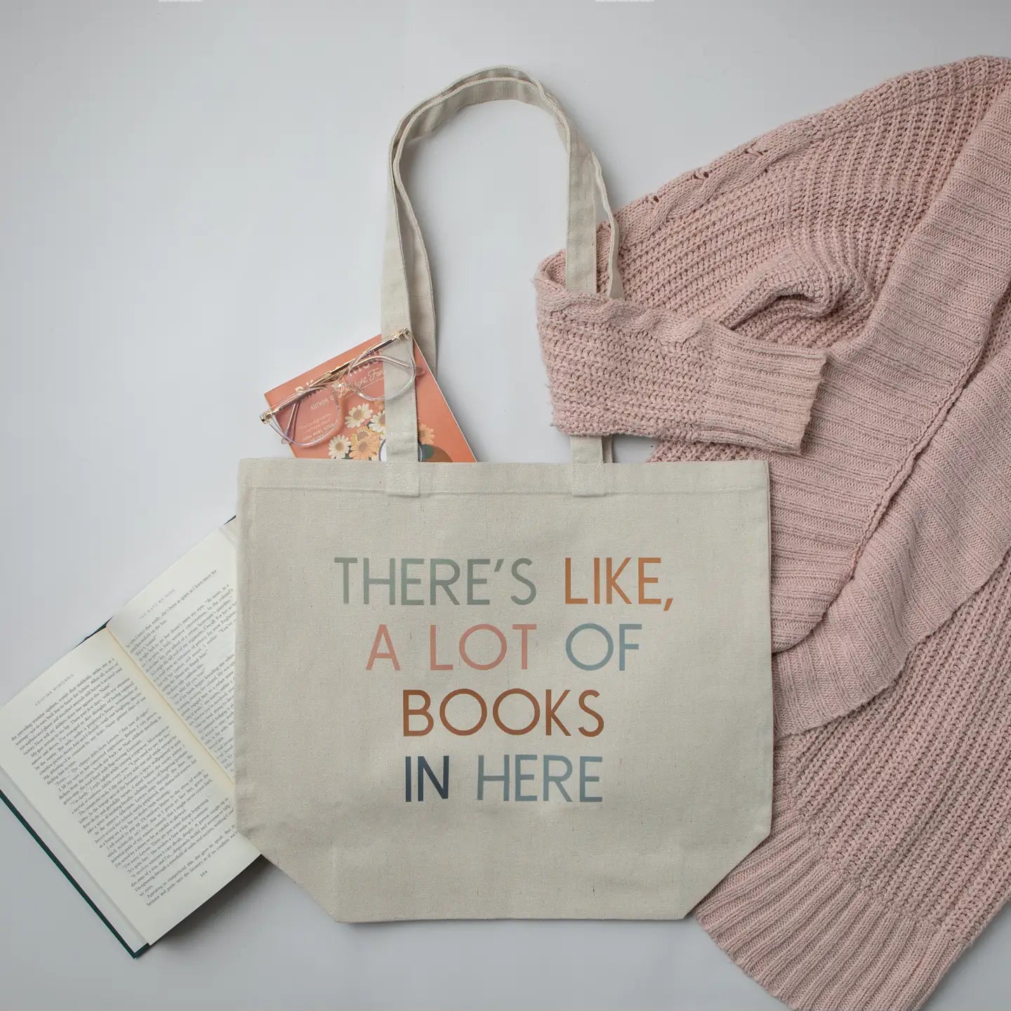 Bolsa de tela «There's Like, A Lot of Books in Here»