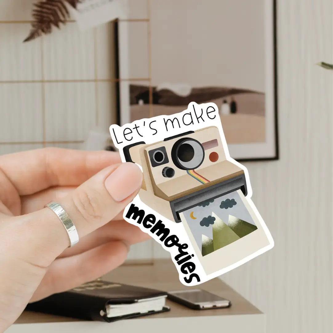 Adhesivo de vinilo Polaroid Camera Adventure «Let's Make Memories»