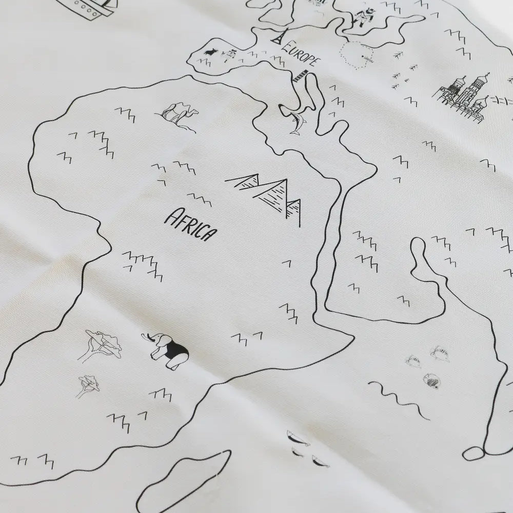 Mapa mundi de algodón